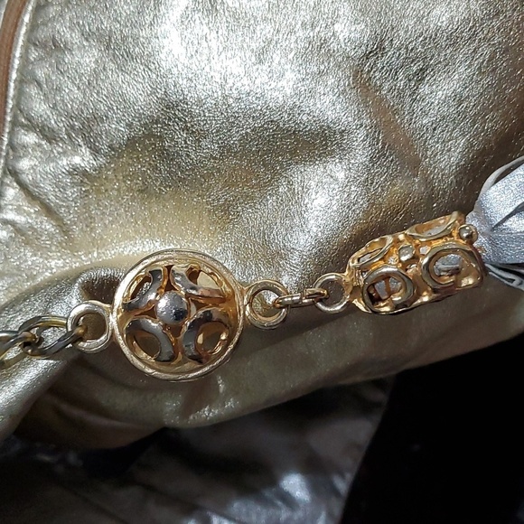 VINTAGE PAUL JOSEPH HANDBAG  GOLD SILVER PURSE RETRO BAG MOBWIFE - Picture 6 of 9